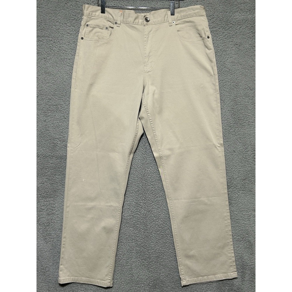 Faconnable Mens Model F40 Gabardine Pants $170 MSRP Straight Leg Sz 40RX32 Khaki